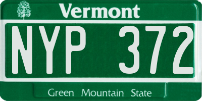 VT license plate NYP372