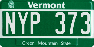 VT license plate NYP373