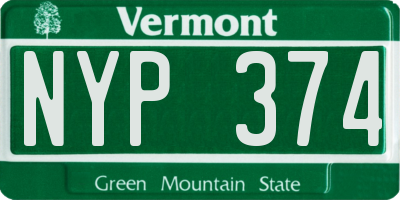 VT license plate NYP374