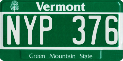 VT license plate NYP376