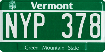 VT license plate NYP378
