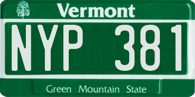 VT license plate NYP381