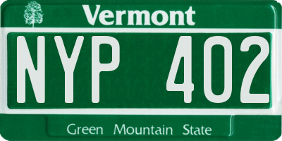 VT license plate NYP402