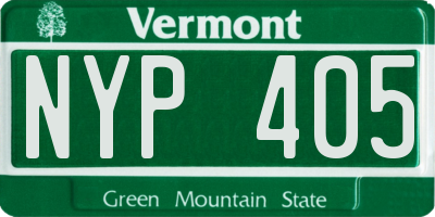 VT license plate NYP405