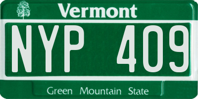 VT license plate NYP409