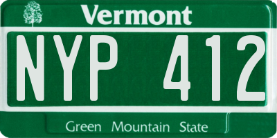 VT license plate NYP412
