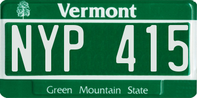 VT license plate NYP415