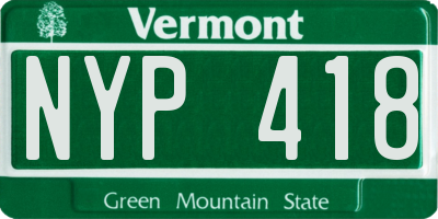 VT license plate NYP418