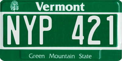 VT license plate NYP421