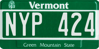 VT license plate NYP424