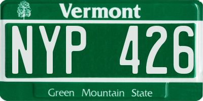 VT license plate NYP426