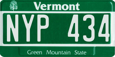 VT license plate NYP434
