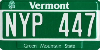 VT license plate NYP447