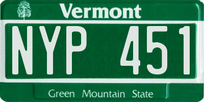VT license plate NYP451