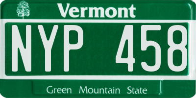 VT license plate NYP458