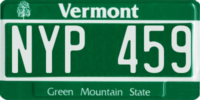 VT license plate NYP459