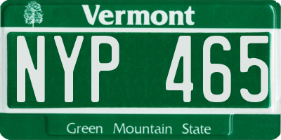 VT license plate NYP465