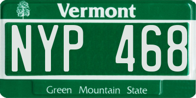 VT license plate NYP468