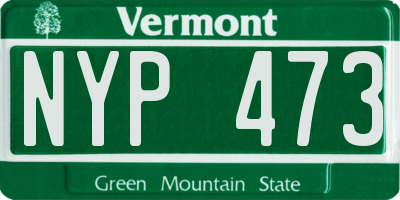 VT license plate NYP473