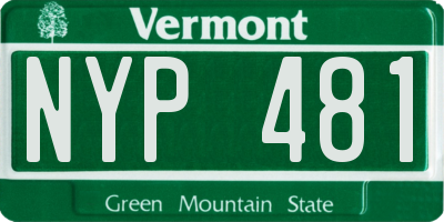 VT license plate NYP481