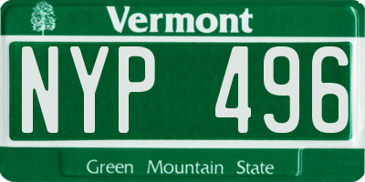 VT license plate NYP496