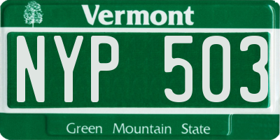 VT license plate NYP503