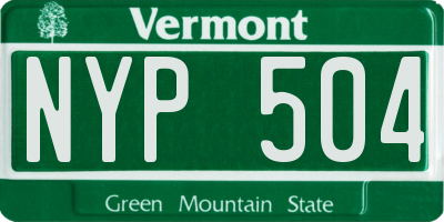 VT license plate NYP504