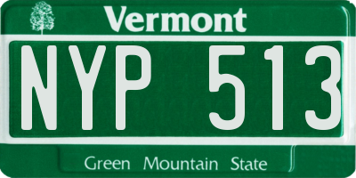 VT license plate NYP513