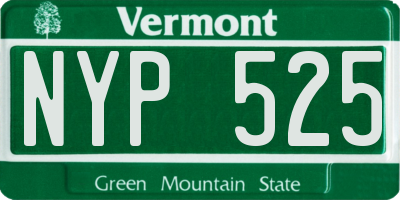 VT license plate NYP525