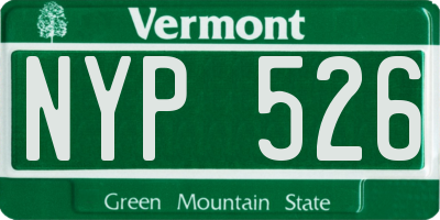 VT license plate NYP526