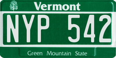 VT license plate NYP542