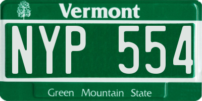 VT license plate NYP554