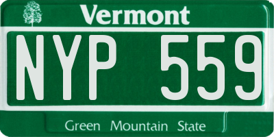 VT license plate NYP559