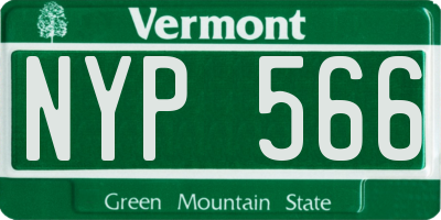 VT license plate NYP566