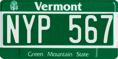 VT license plate NYP567