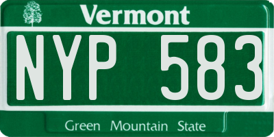VT license plate NYP583