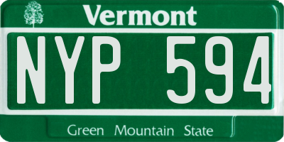 VT license plate NYP594
