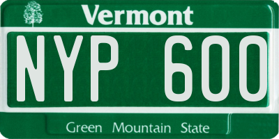 VT license plate NYP600