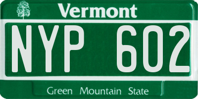 VT license plate NYP602