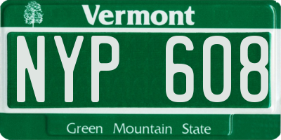 VT license plate NYP608