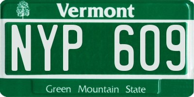 VT license plate NYP609