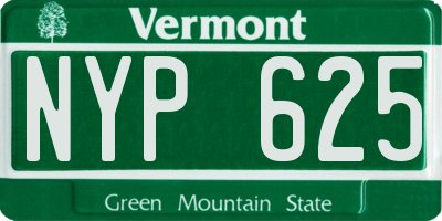 VT license plate NYP625