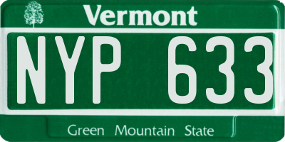 VT license plate NYP633