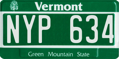 VT license plate NYP634