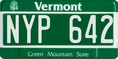 VT license plate NYP642