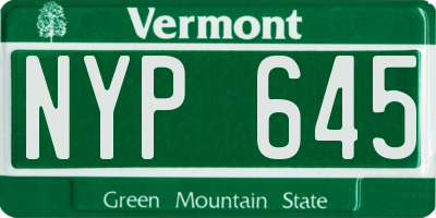VT license plate NYP645
