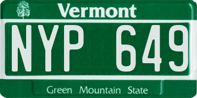 VT license plate NYP649