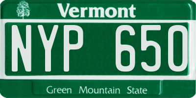 VT license plate NYP650