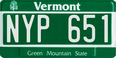 VT license plate NYP651