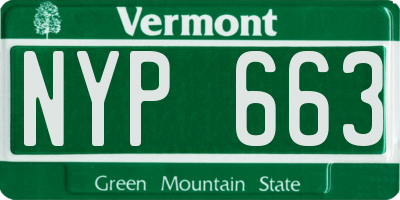 VT license plate NYP663